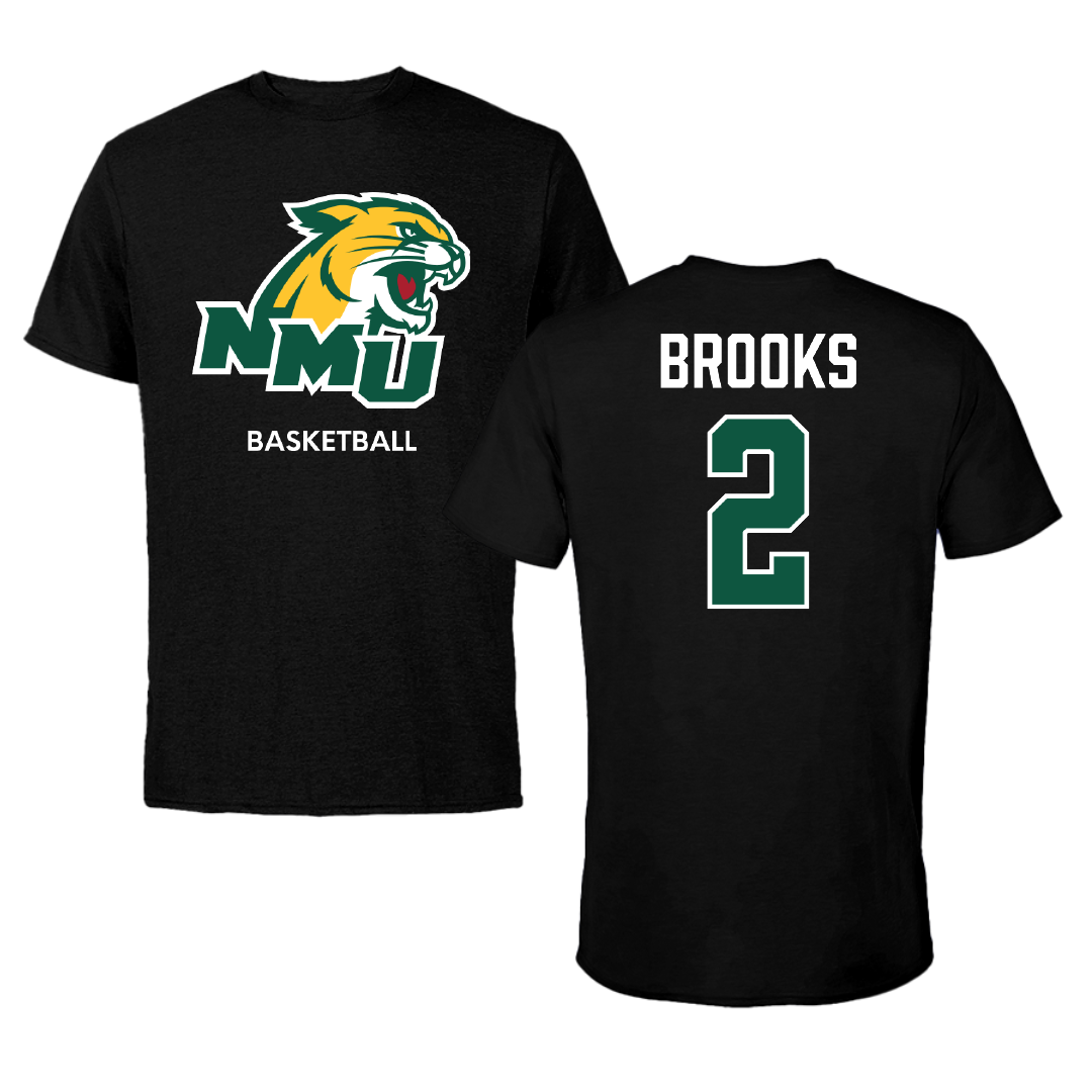Northern Michigan University Basketball (M) Black Tee - #2 Riley Brooks