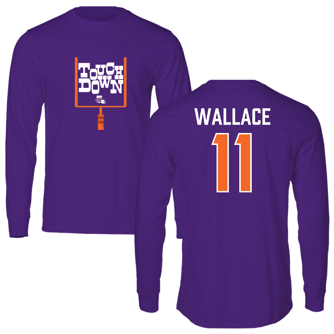 Northwestern State University Football Purple Touchdown Performance Long Sleeve - #11 Dane Wallace