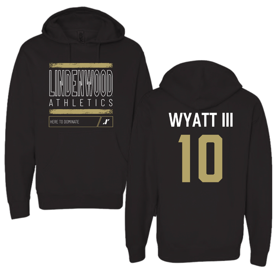 Lindenwood University Football Black Dominate Hoodie - #10 Jacques Wyatt III