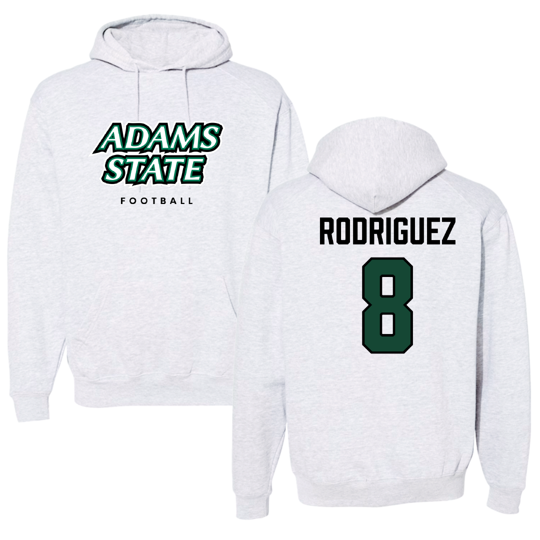 Adams State University Football Gray Block Hoodie - #8 Benjamin Rodriguez