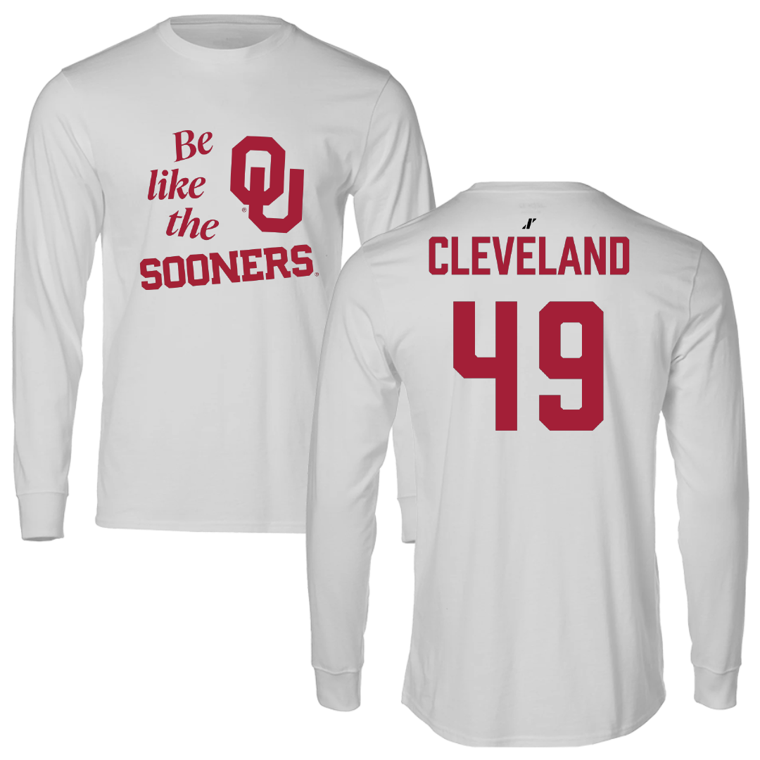 University of Oklahoma Baseball Light Gray Be Like Us Long Sleeve - #49 Jackson Cleveland