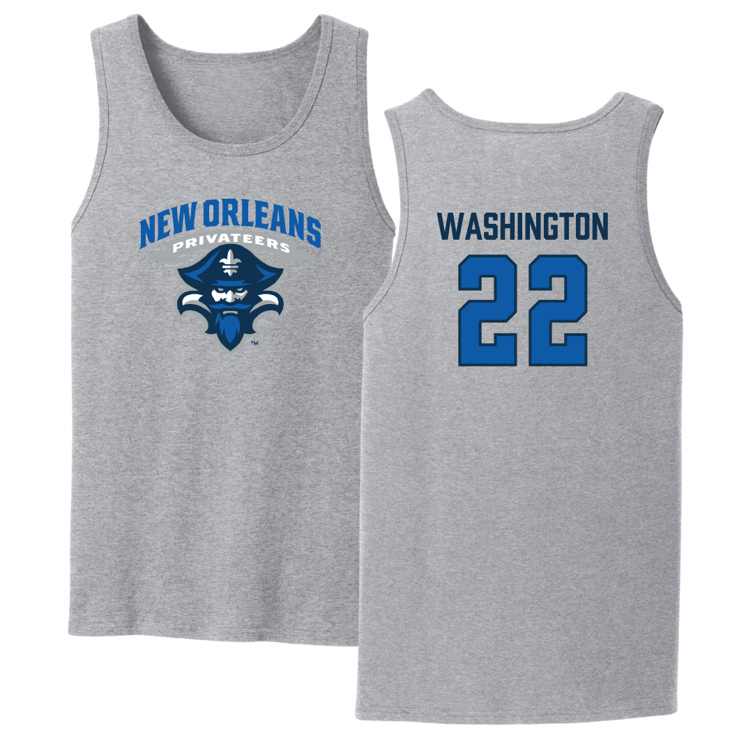 University of New Orleans Basketball Sport Gray Tank Top - #22 Darrius Washington