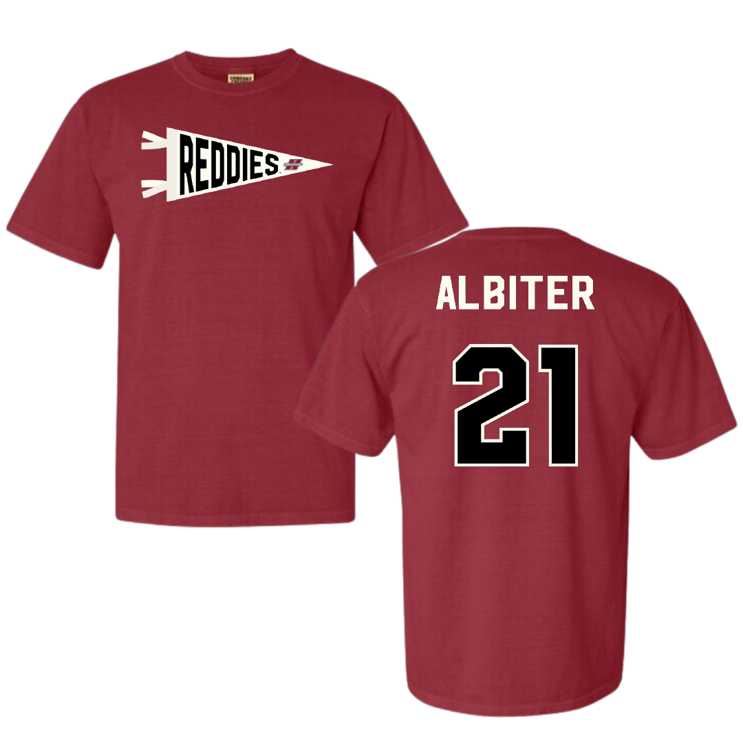 Henderson State University Softball Crimson Pennant Comfort Colors Tee - #21 Jay Albiter