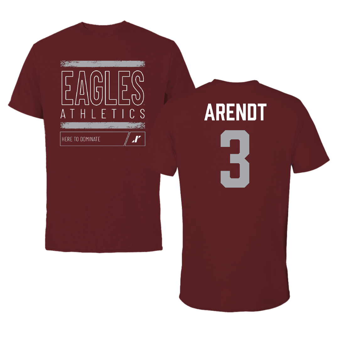 University of Wisconsin-La Crosse Football Maroon Dominate Performance Tee - #3 Keaton Arendt