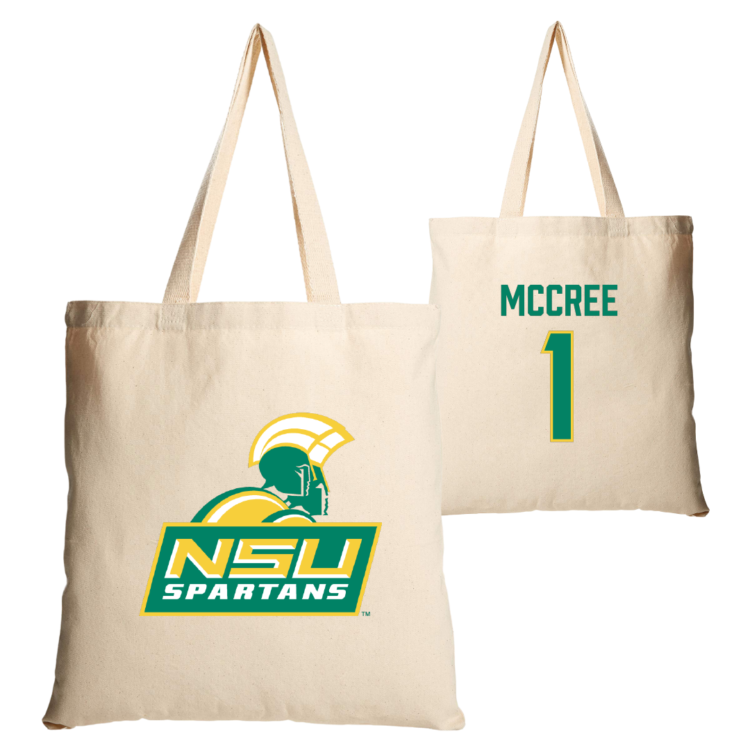 Norfolk State University Volleyball Tan Canvas Tote Bag - #1 Sydney McCree