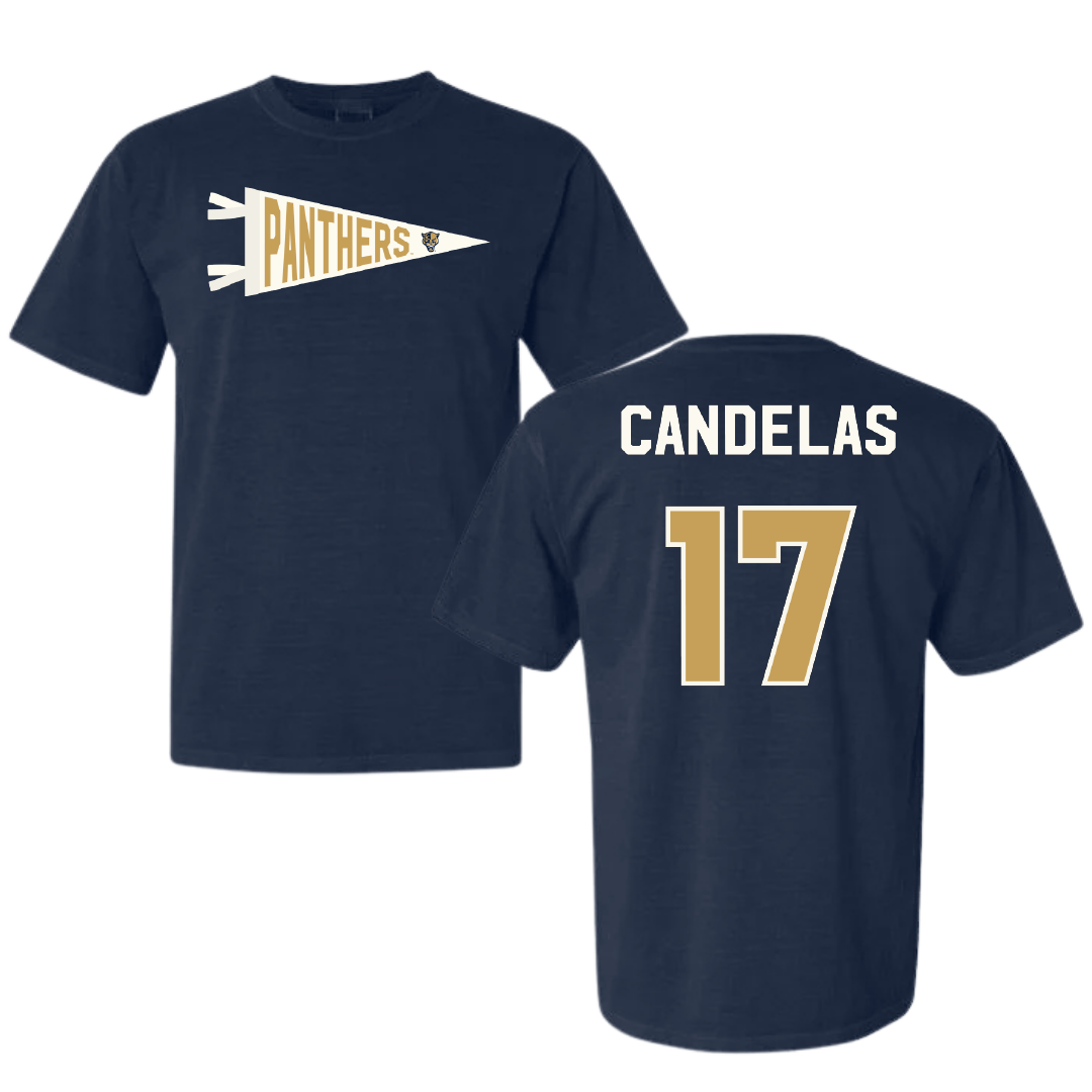 Florida International University Baseball Navy Pennant Comfort Colors Tee - #17 Hector Candelas