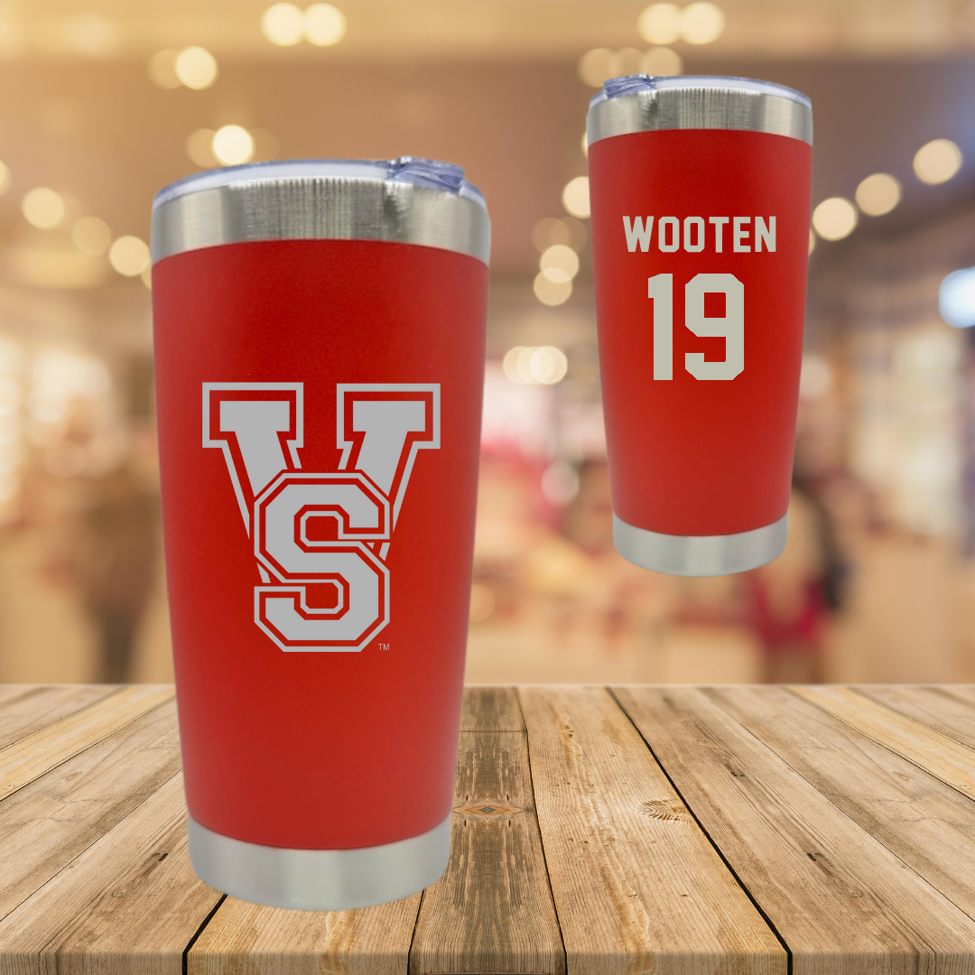 Mississippi Valley State University Volleyball Red Stainless Steel Tumbler - #19 Taylor Wooten
