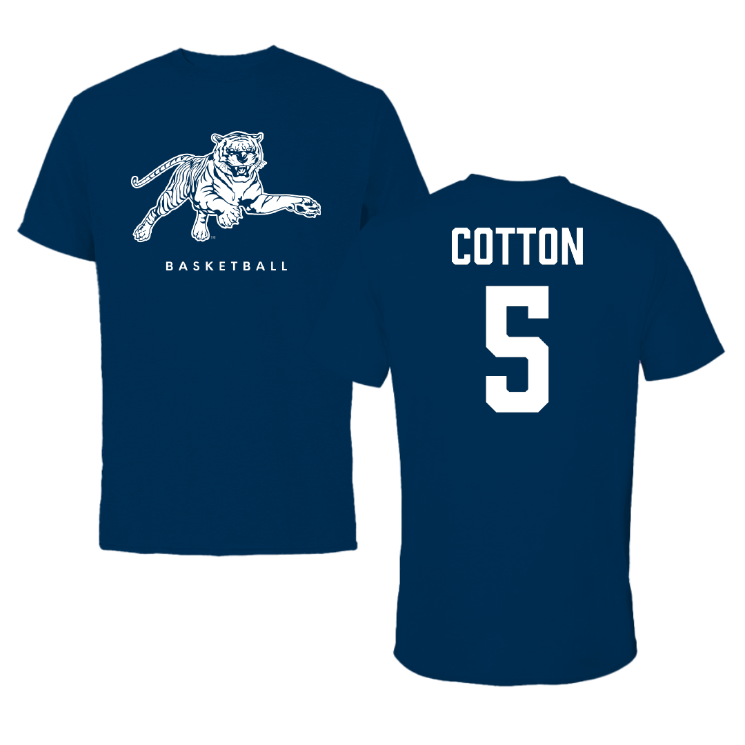 Jackson State University Basketball Navy Tee - #5 Jaileyah Cotton