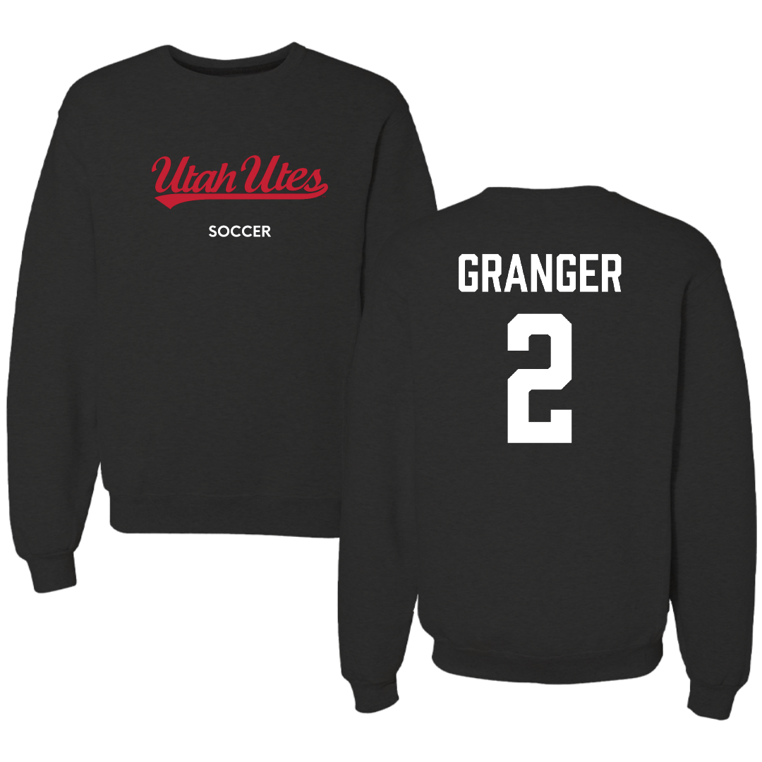 University of Utah Soccer (W) Black Crewneck - #2 Maryn Granger