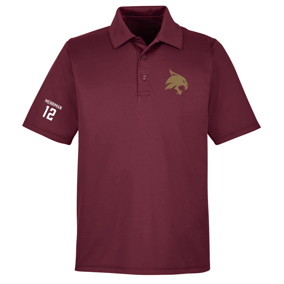 Texas State University Baseball Maroon Polo - #12 Ben Merriman