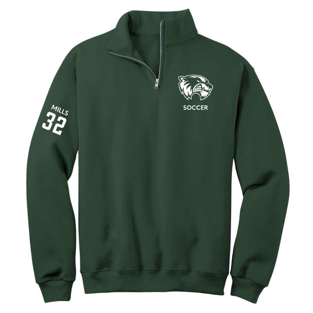 Utah Valley University Soccer (M) Forest Green Quarter-Zip - #32 Aden Mills