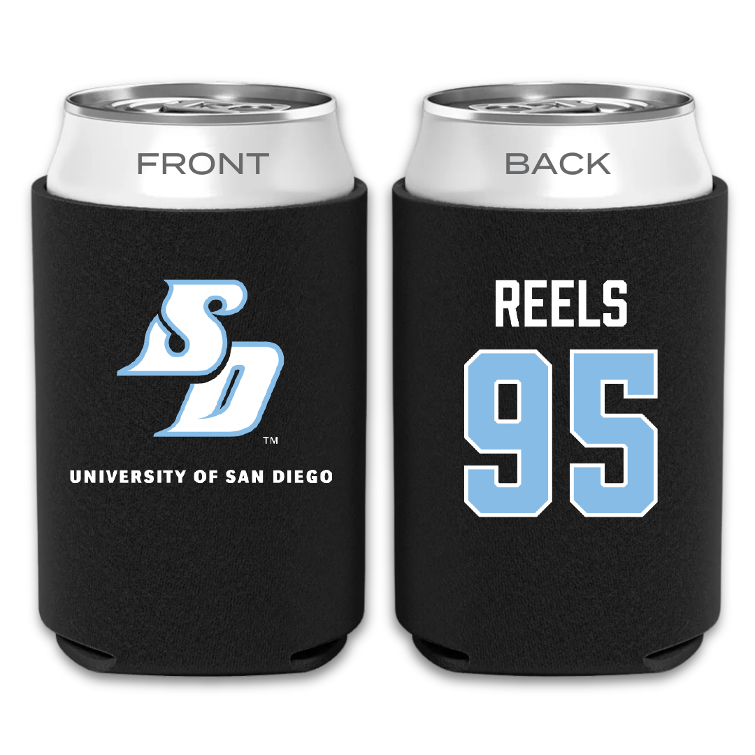 University of San Diego Football Black Can Cooler - #95 Jae’Von Reels
