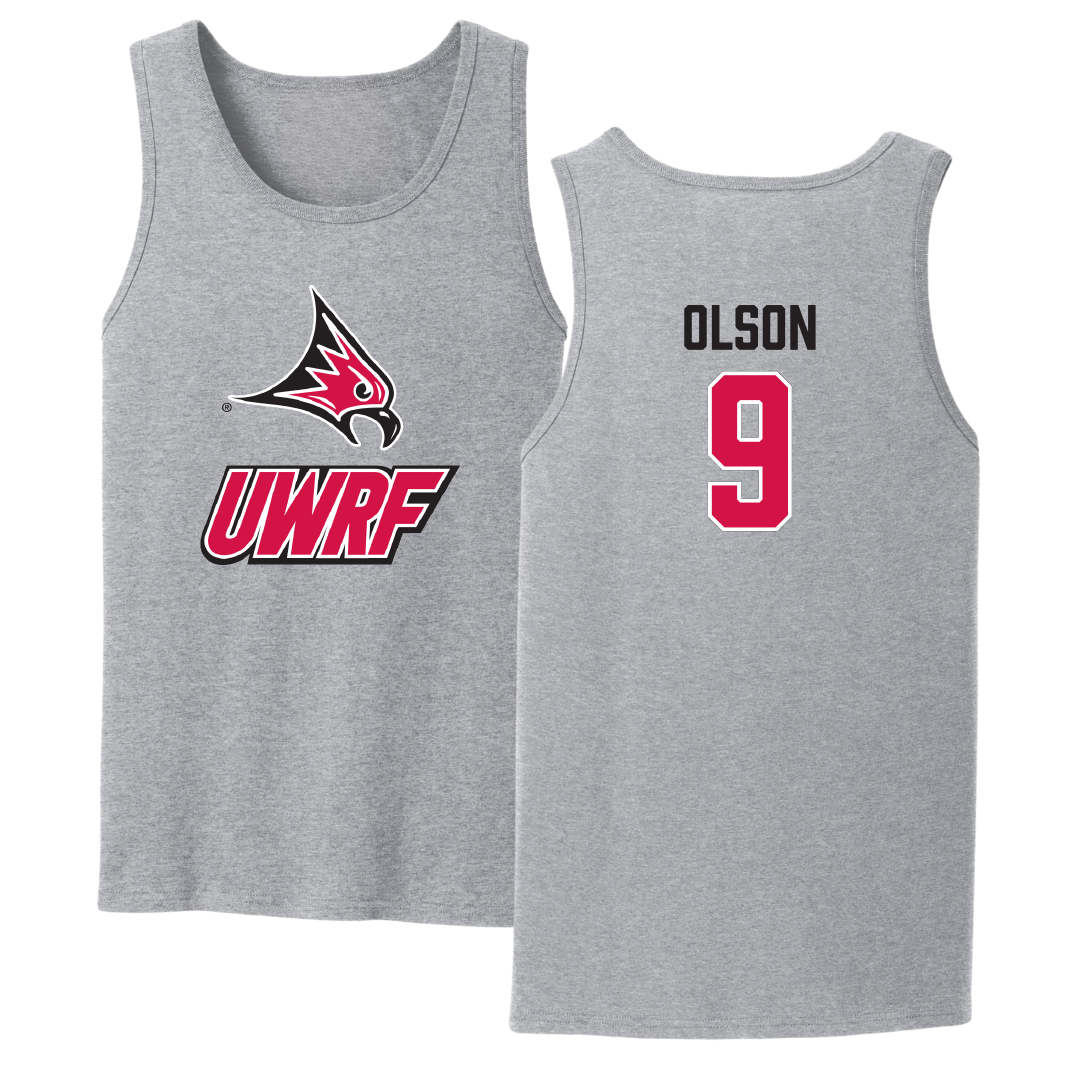 University of Wisconsin-River Falls Ice Hockey Sport Gray Tank Top - #9 Bailey Olson