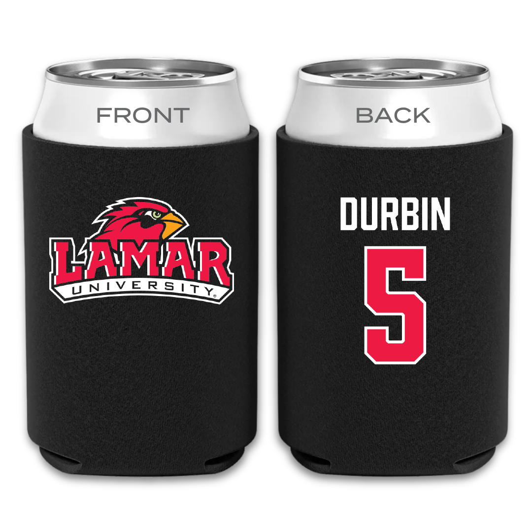 Lamar University Baseball Black Can Cooler - #5 Beau Durbin