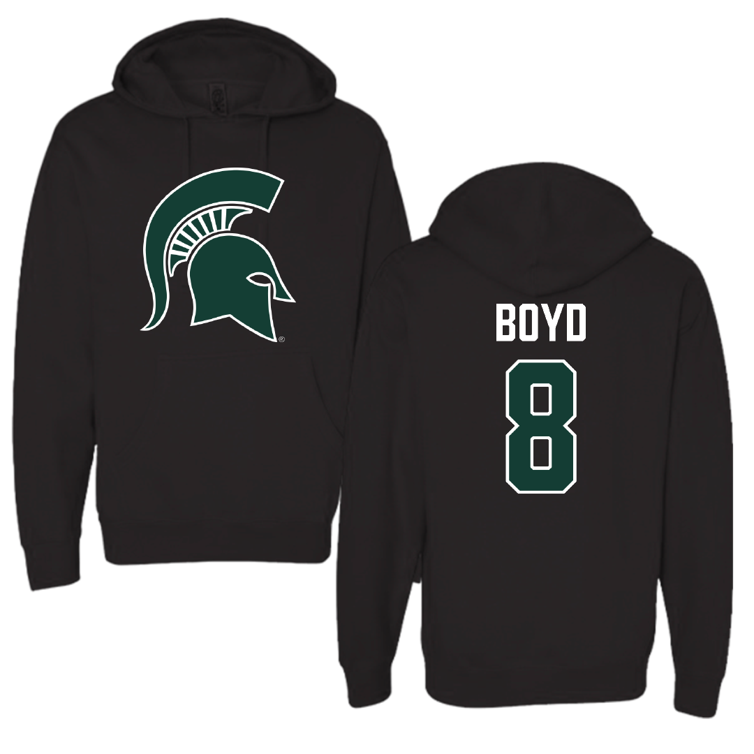 Michigan State University Football Black Hoodie - #8 Evan Boyd
