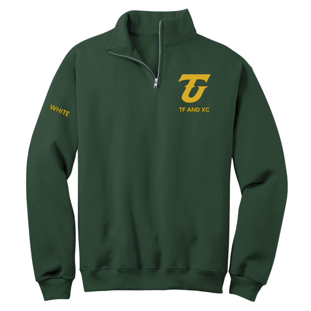 Tiffin University TF and XC Forest Green Quarter-Zip - Jaylen White