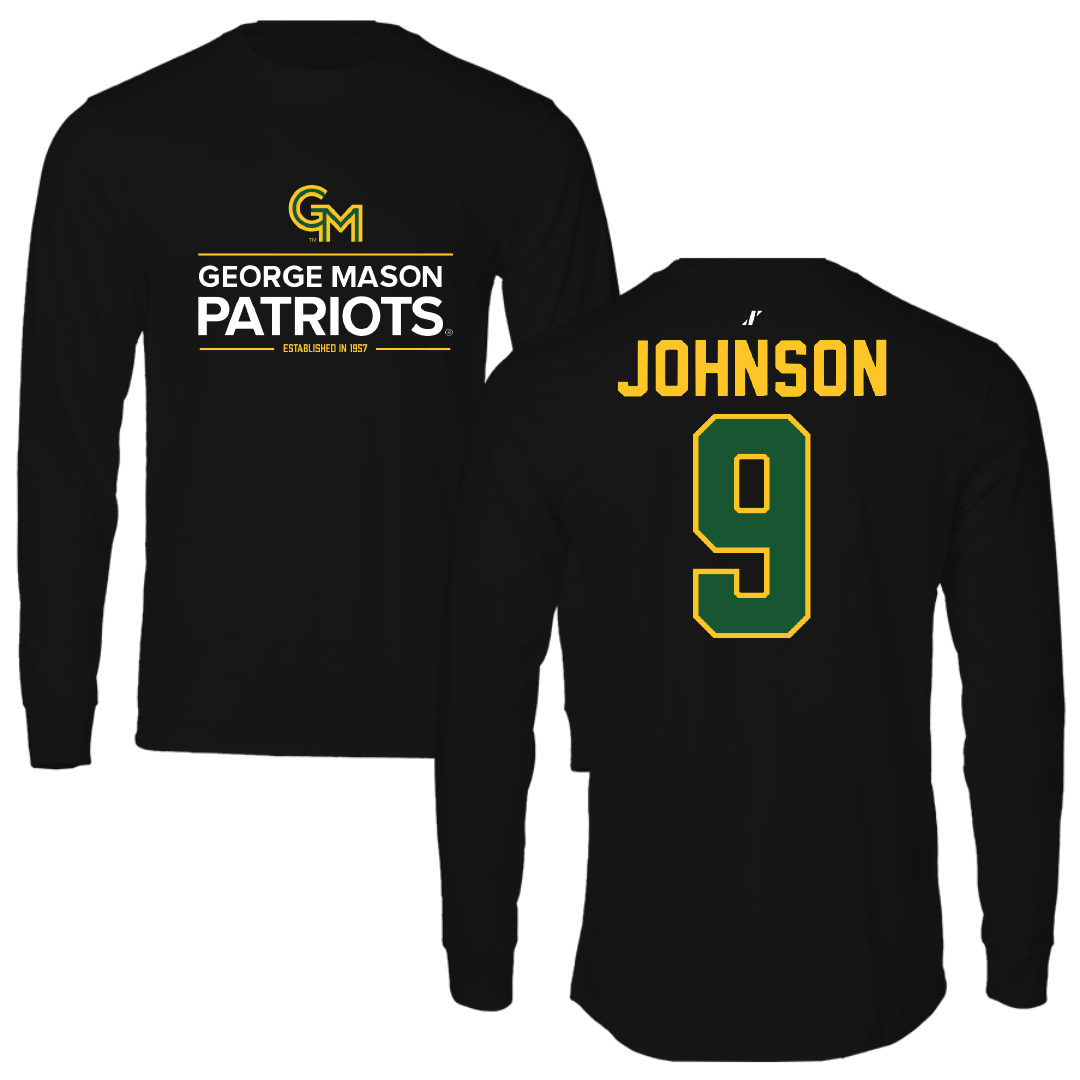 George Mason University Basketball Black General Performance Long Sleeve - #9 Kam Johnson