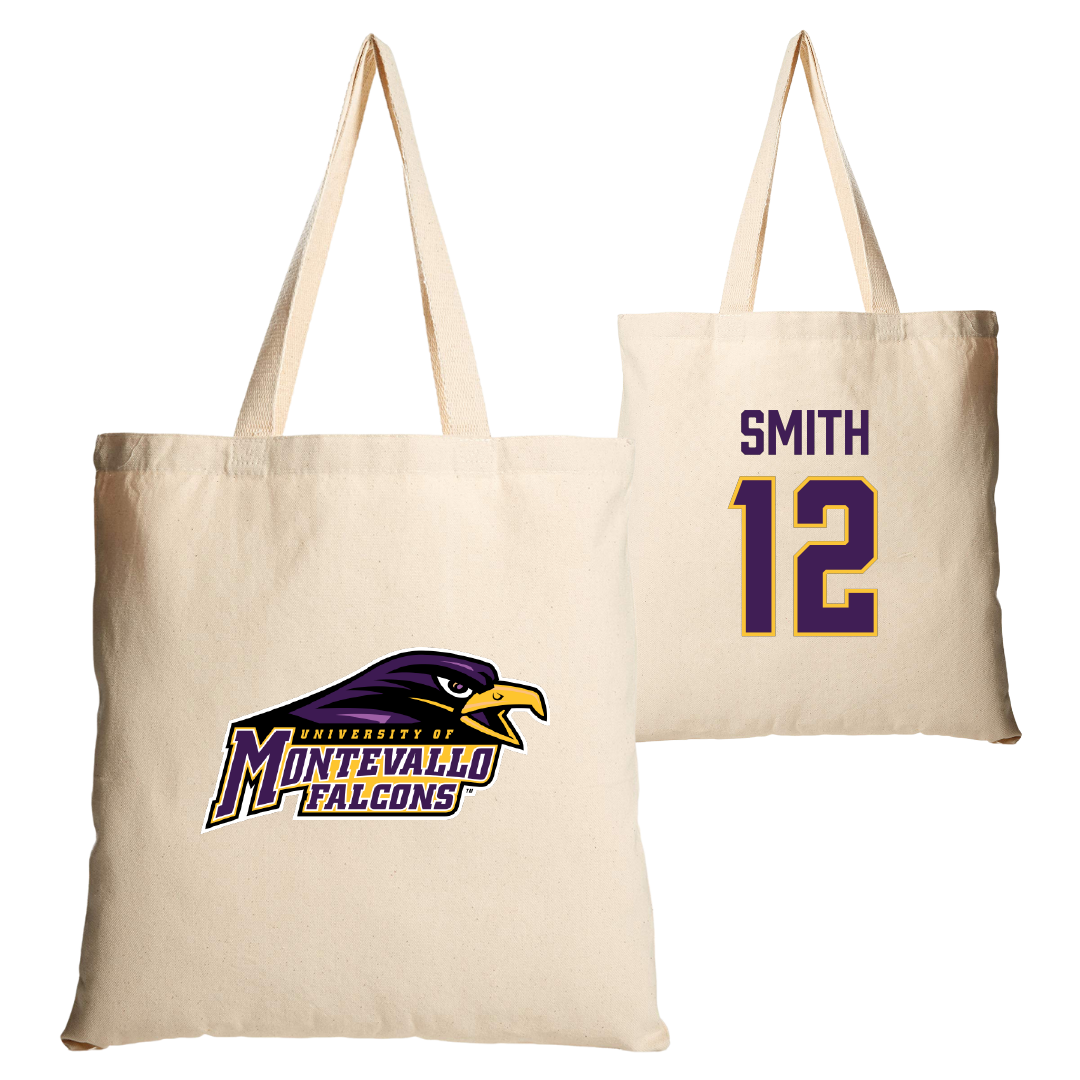 University of Montevallo Basketball Tan Canvas Tote Bag - #12 Luke Smith
