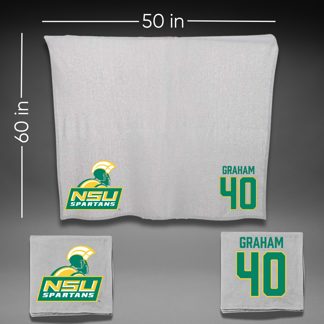 Norfolk State University Football Gray Blanket - #40 Xavier Graham