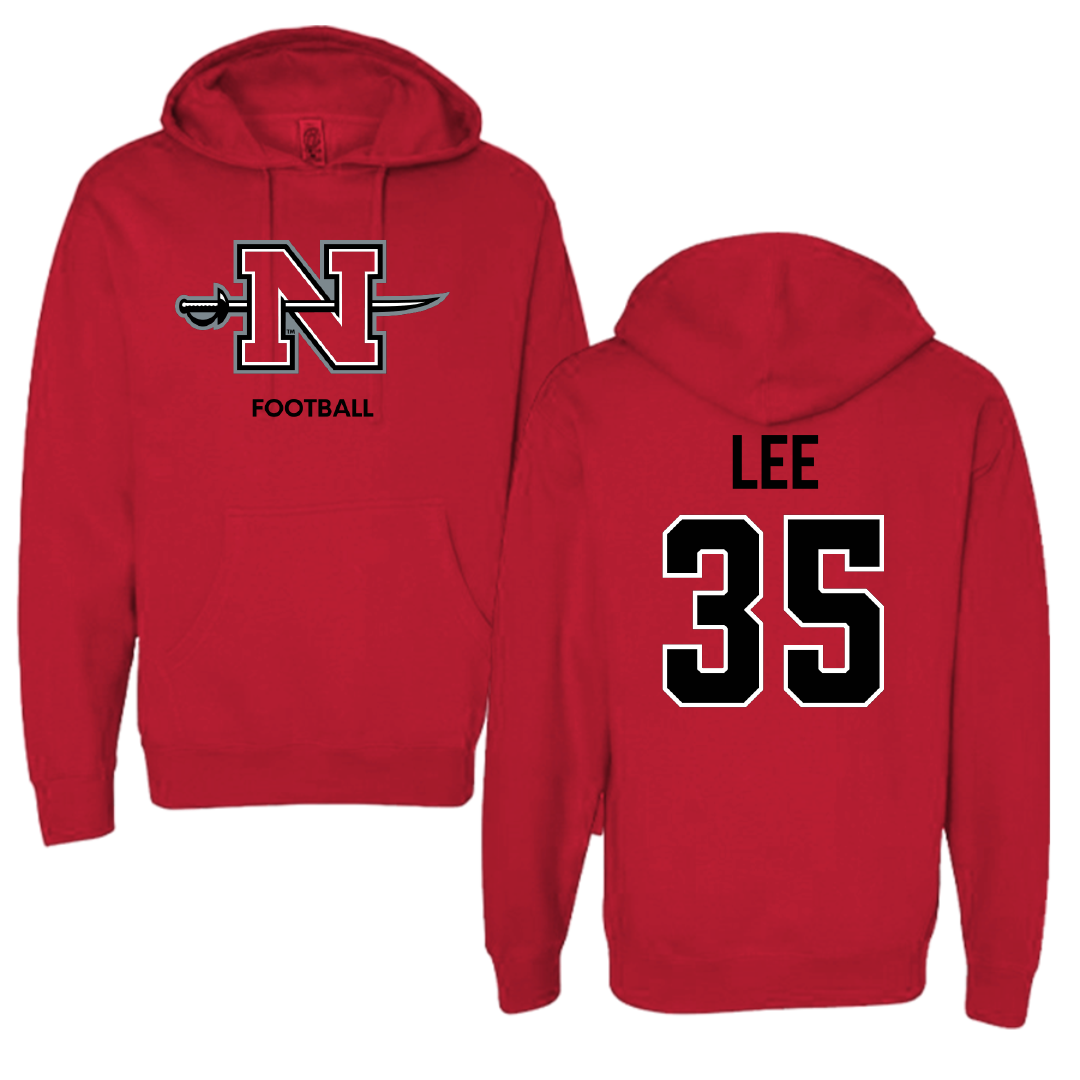 Nicholls State University Football Red Hoodie - #35 Ethan Lee