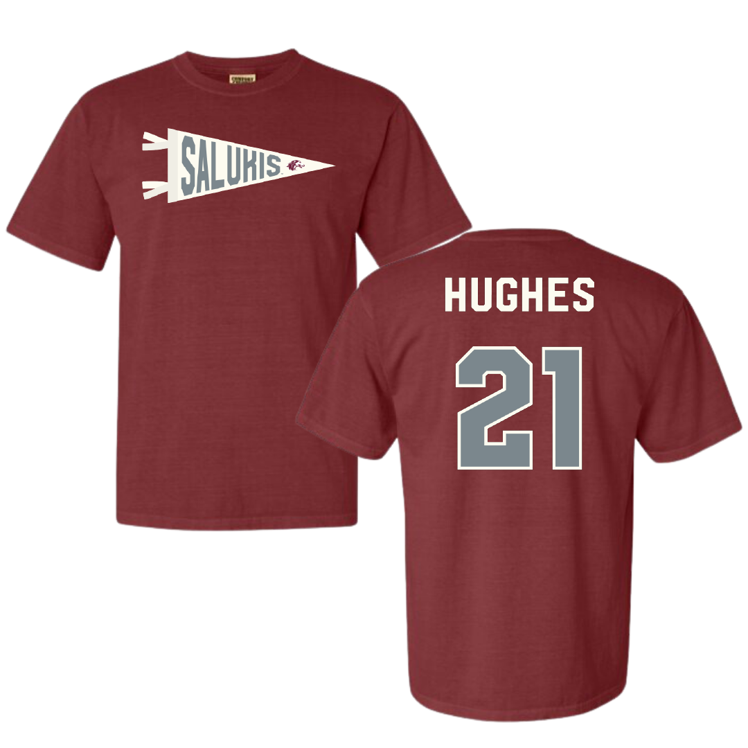 Southern Illinois University at Carbondale Basketball Maroon Pennant Comfort Colors Tee - #21 Seairra Hughes