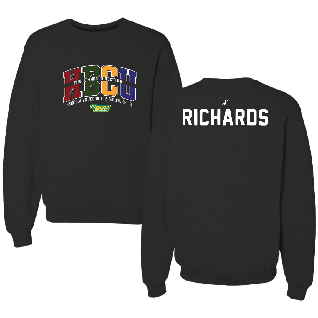 Norfolk State University TF and XC Black HBCU Crewneck - Indya Richards
