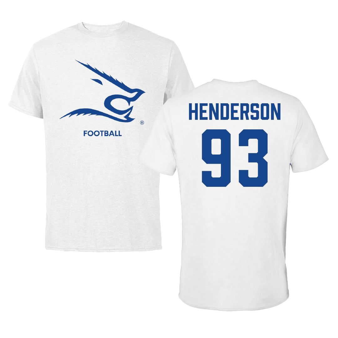 Texas A&M University-Kingsville Football White Tee - #93 Xavier Henderson