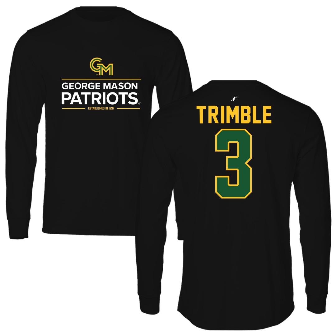 George Mason University Baseball Black General Performance Long Sleeve - #3 South Trimble