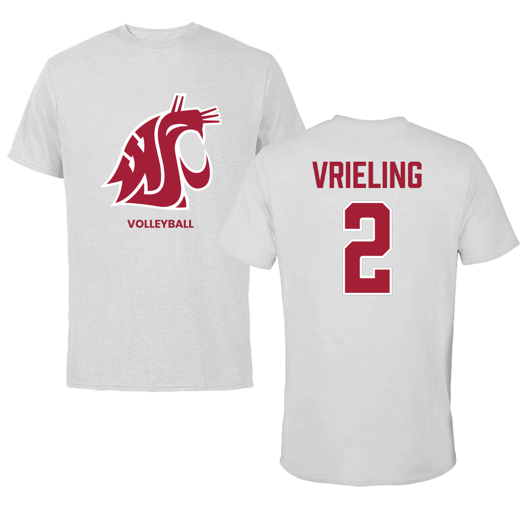 Washington State University Volleyball (W) Light Gray Tee - #2 Taryn Vrieling