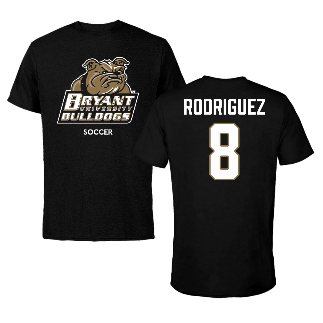 Bryant University Soccer (M) Black Tee - #8 Diego Rodriguez