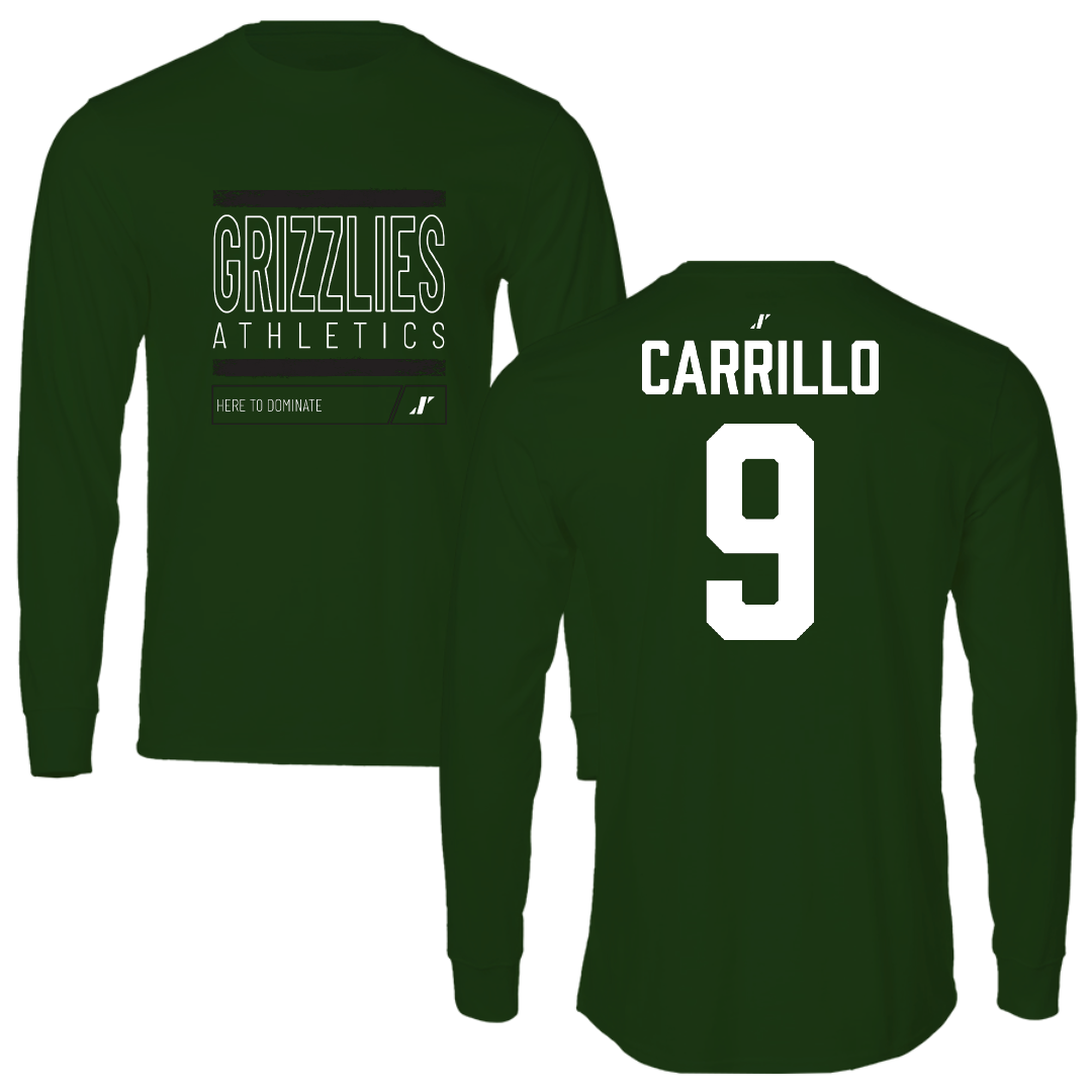 Adams State University Baseball Forest Green Dominate Long Sleeve - #9 Macs Carrillo