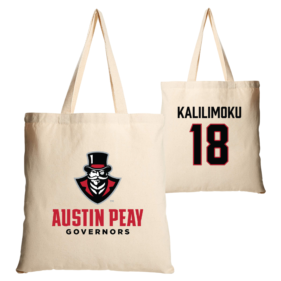 Austin Peay State University Soccer Tan Canvas Tote Bag - #18 Zoey Kalilimoku