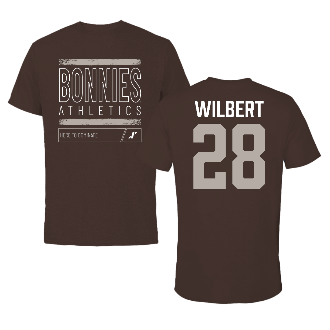 St. Bonaventure University Soccer Brown Dominate Tee - #28 Andrew Wilbert