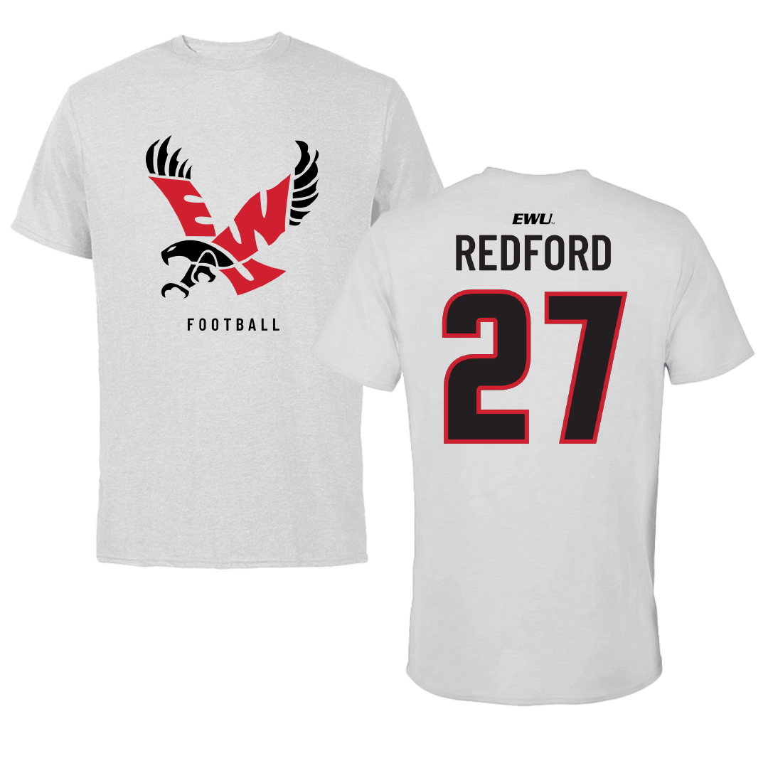Eastern Washington University Football Light Gray Tee - #27 Isaac Redford