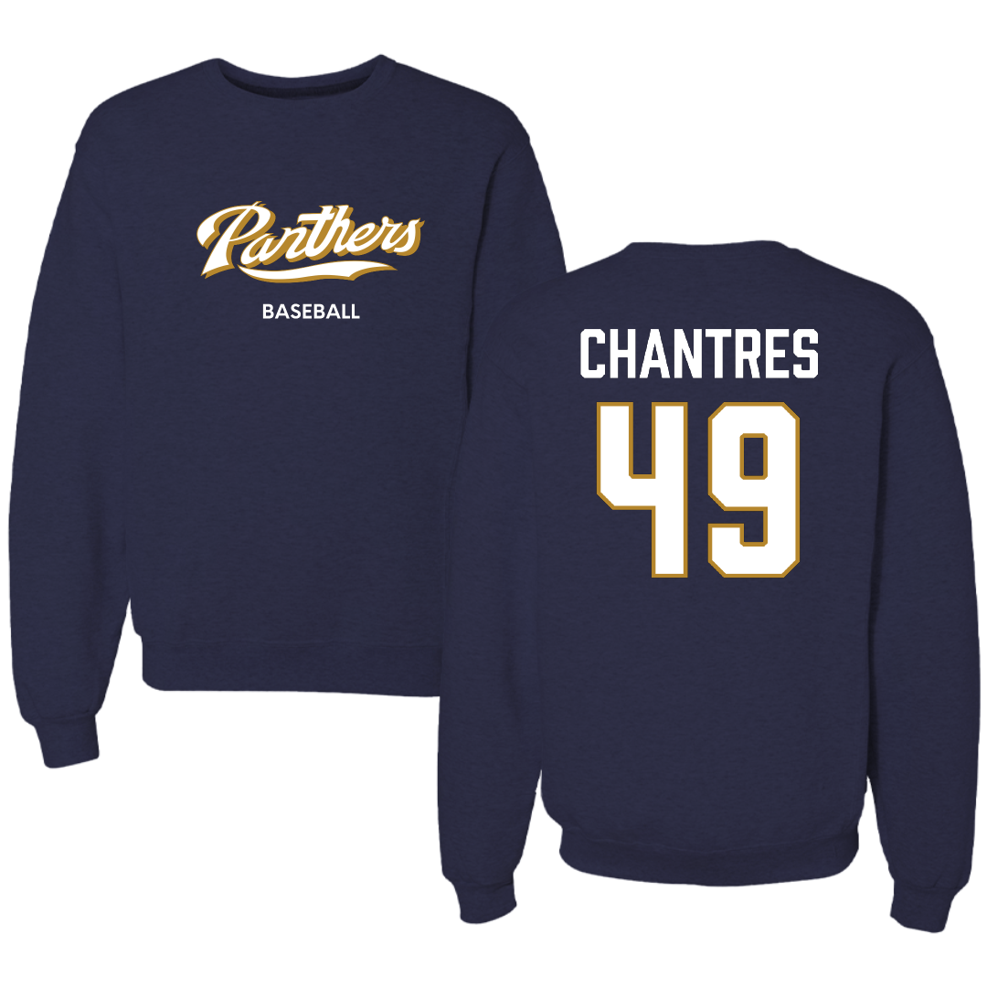 Florida International University Baseball Navy Panthers Crewneck - #49 Lucas Chantres