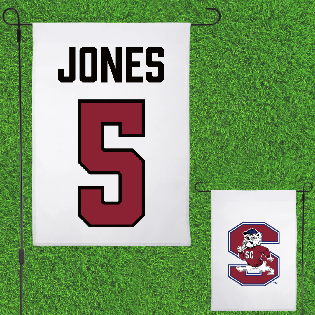 South Carolina State University Football White Garden Flag - #5 Tyler Jones