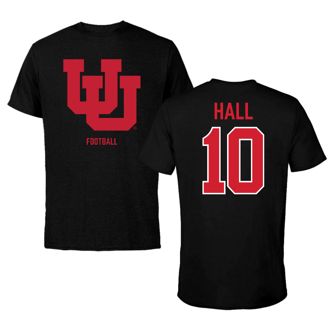 University of Utah Football Black Performance Tee - #10 Johnathan Hall