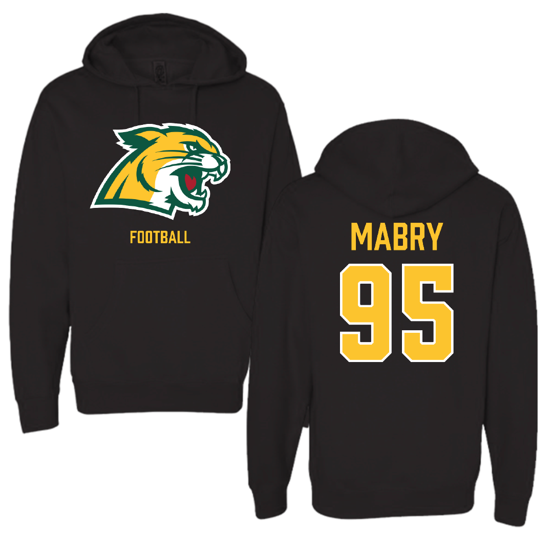 Northern Michigan University Football Black Hoodie - #95 Jhermari Mabry