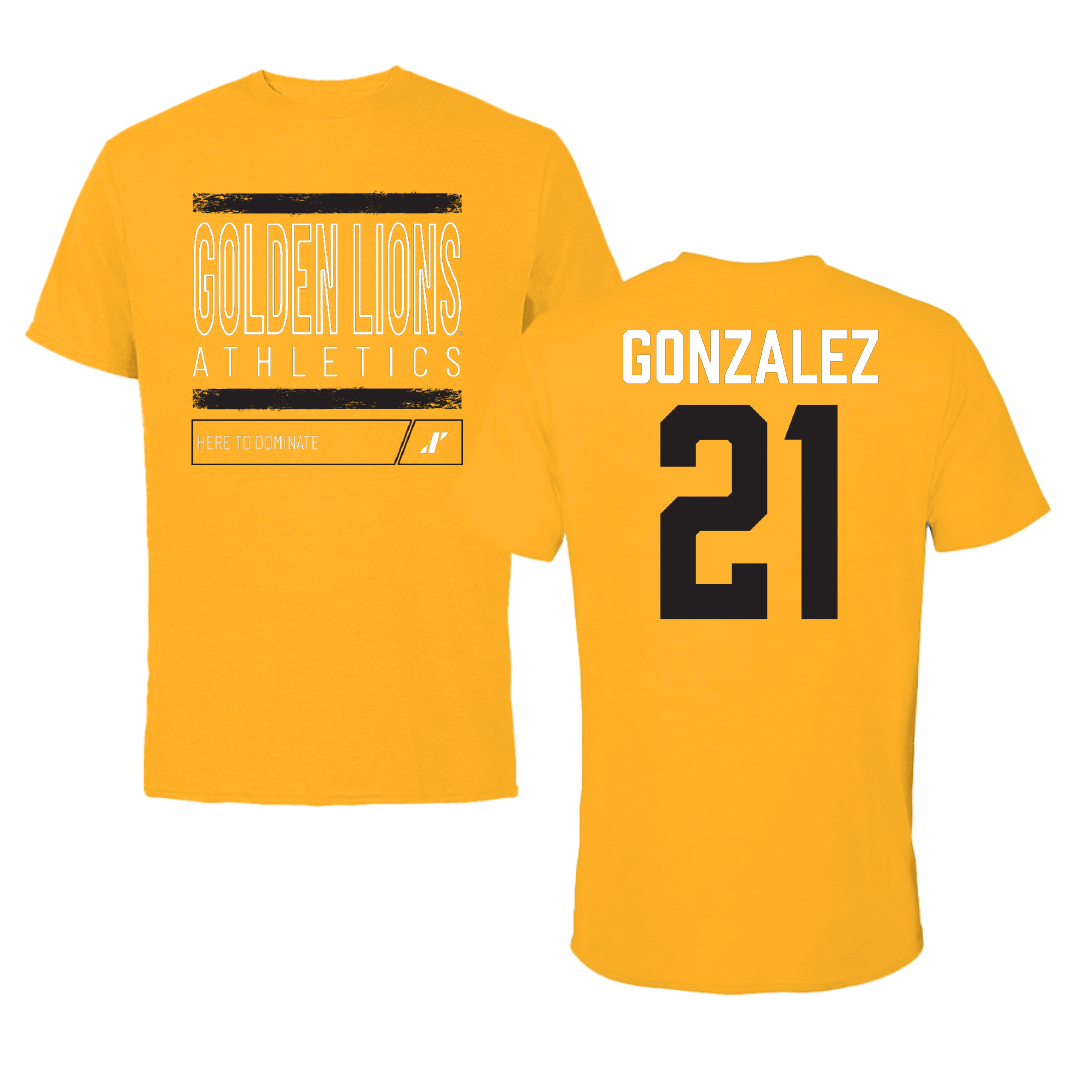 University of Arkansas-Pine Bluff Soccer Gold Dominate Tee - #21 Brooke Gonzalez