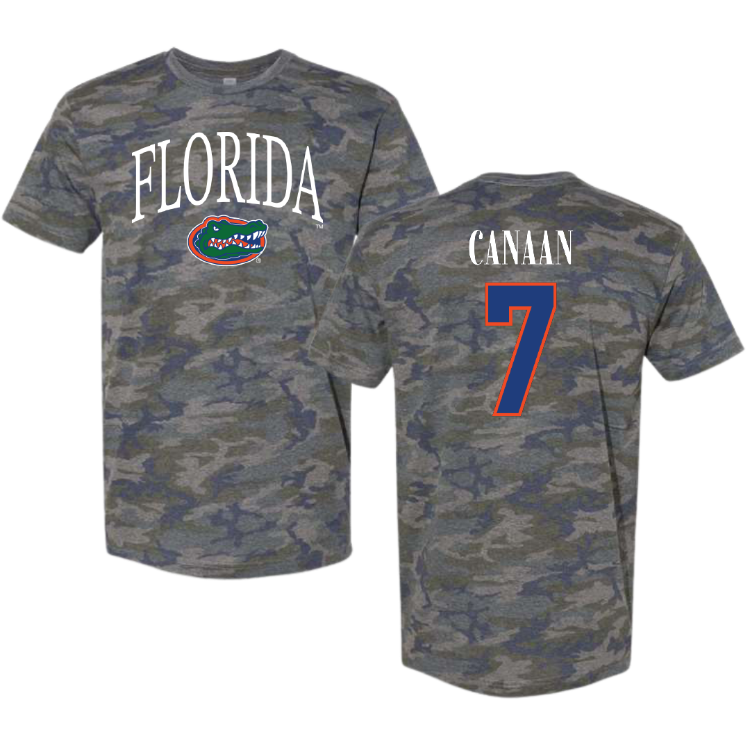 University of Florida Volleyball Vintage Camo Tee - #7 Emily Canaan