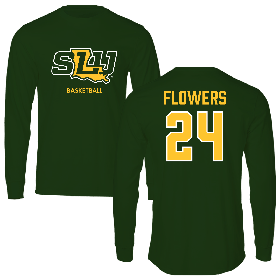 Southeastern Louisiana University Basketball (W) Forest Green Long Sleeve - #24 Dijone' Flowers