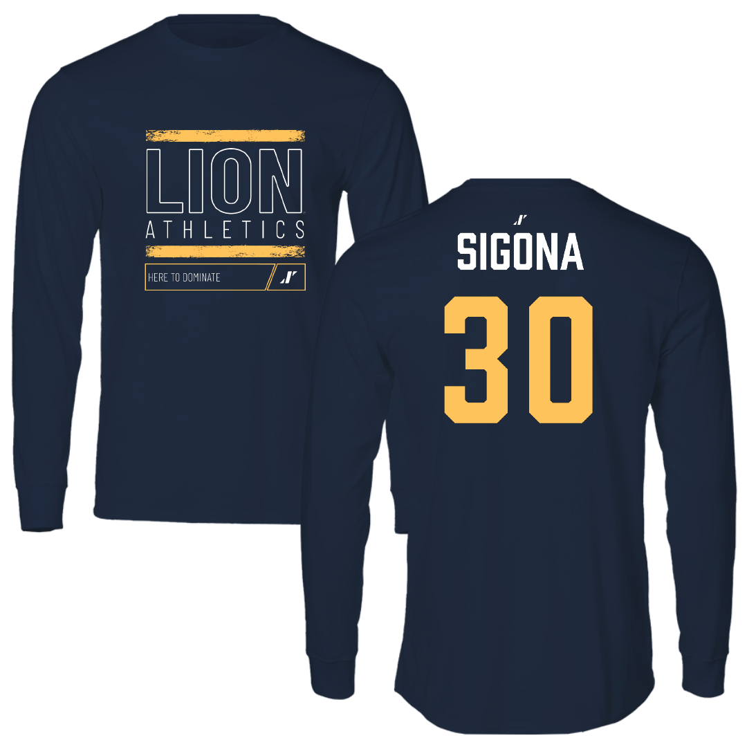 East Texas A&M University Basketball Navy Dominate Long Sleeve - #30 Vinny Sigona