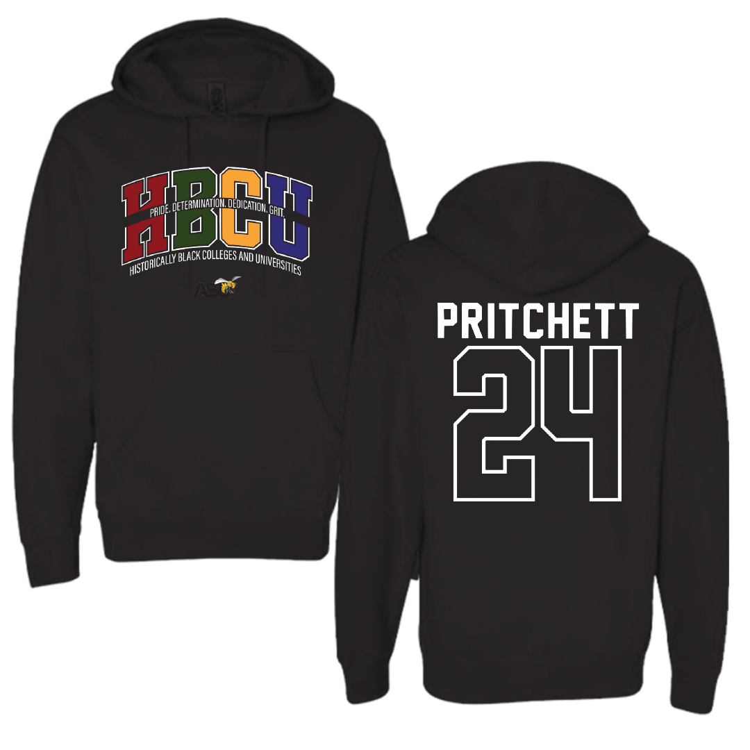Alabama State University Soccer Black HBCU Hoodie - #24 Ania Pritchett