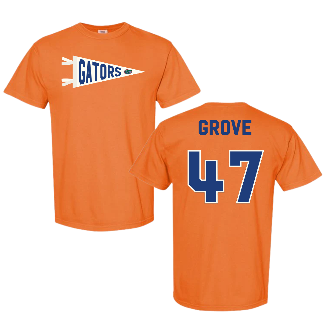 University of Florida Lacrosse Orange Pennant Comfort Colors Tee - #47 Sara Grove