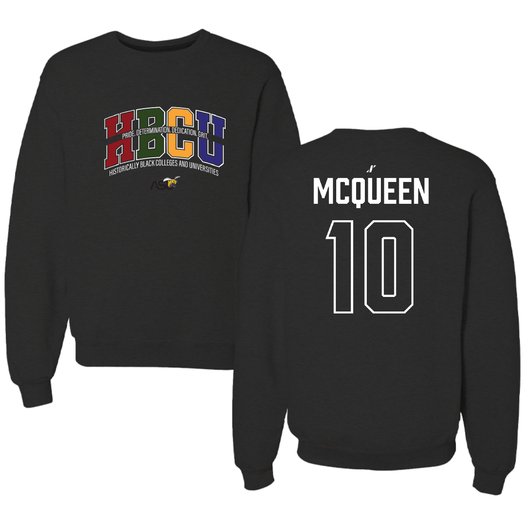 Alabama State University Volleyball (W) Black HBCU Crewneck - #10 Madisynne McQueen