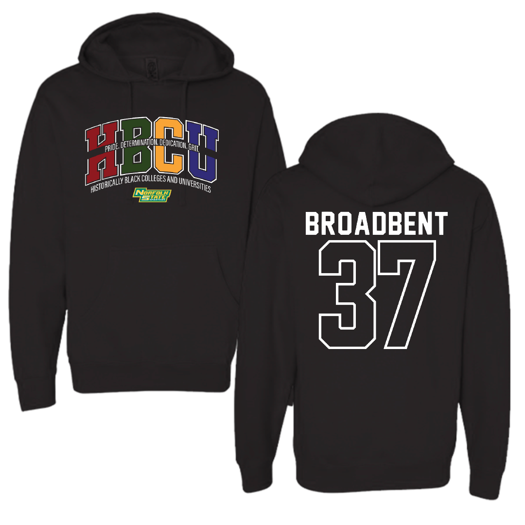 Norfolk State University Football Black HBCU Hoodie - #37 Kaleb Broadbent