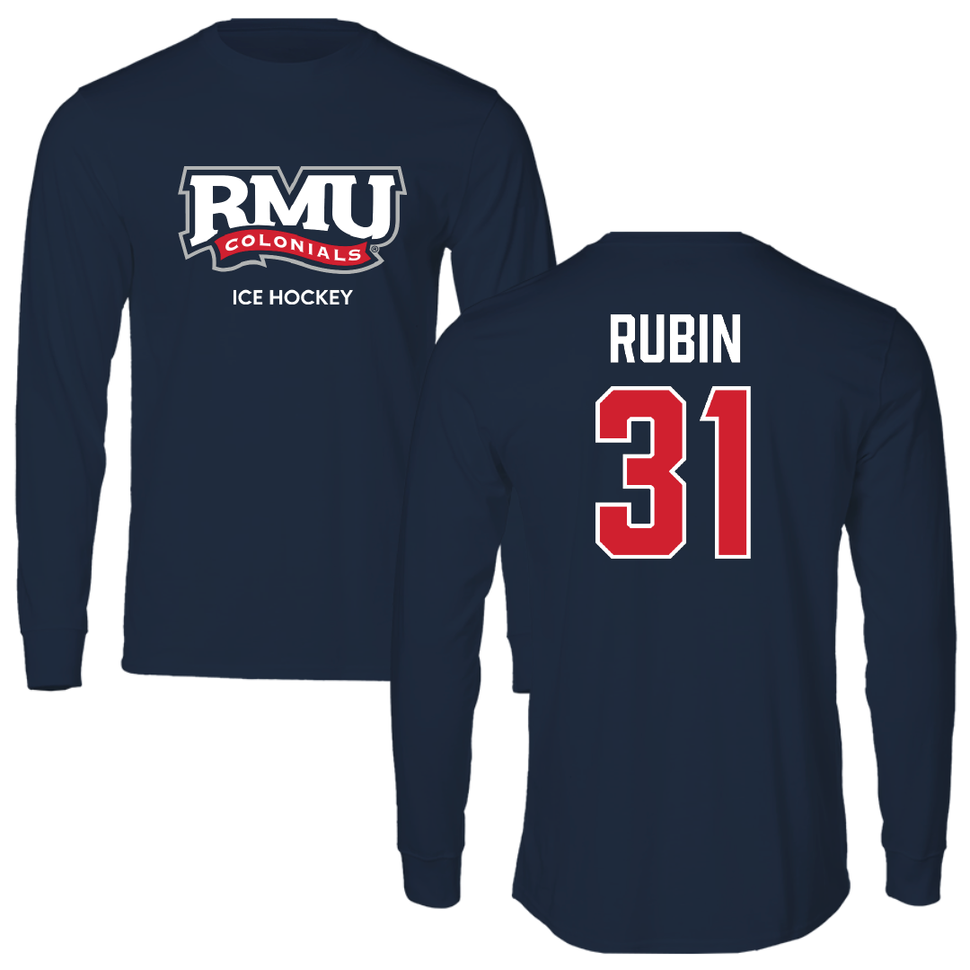 Robert Morris University Ice Hockey (W) Navy RMU Long Sleeve - #31 Liv Rubin
