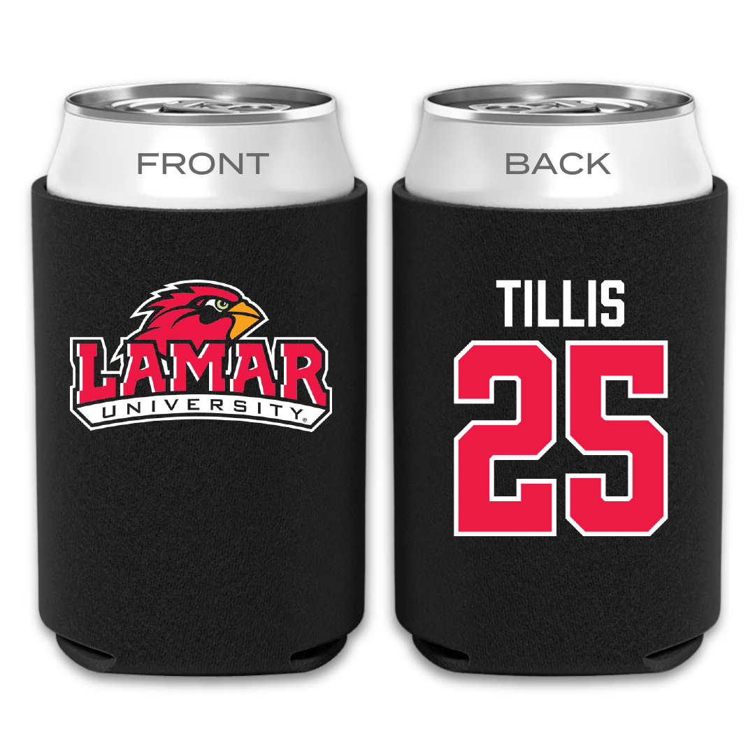 Lamar University Football Black Can Cooler - #25 Jonavon Tillis