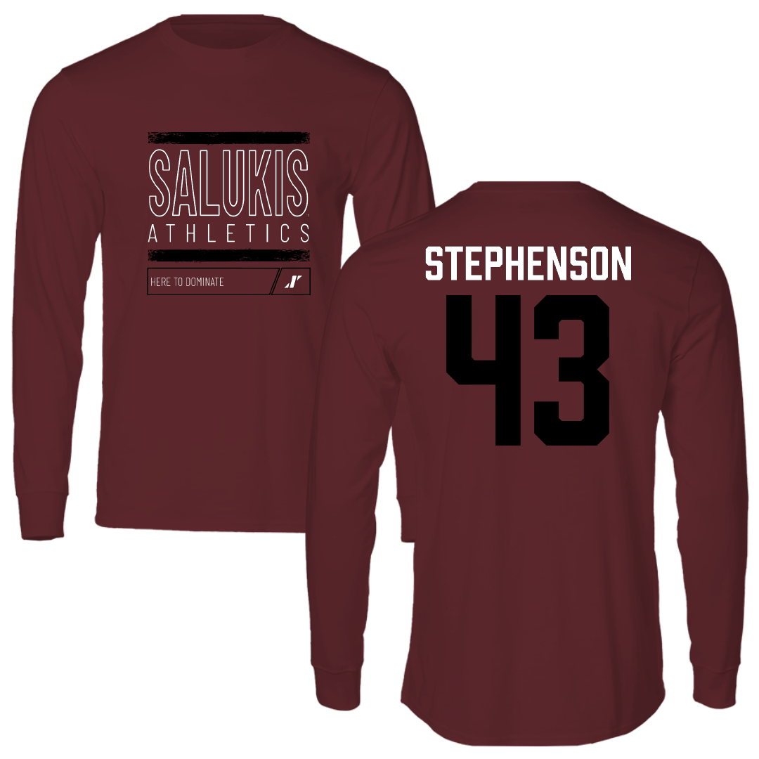 Southern Illinois University at Carbondale Football Maroon Dominate Long Sleeve - #43 Cade Stephenson