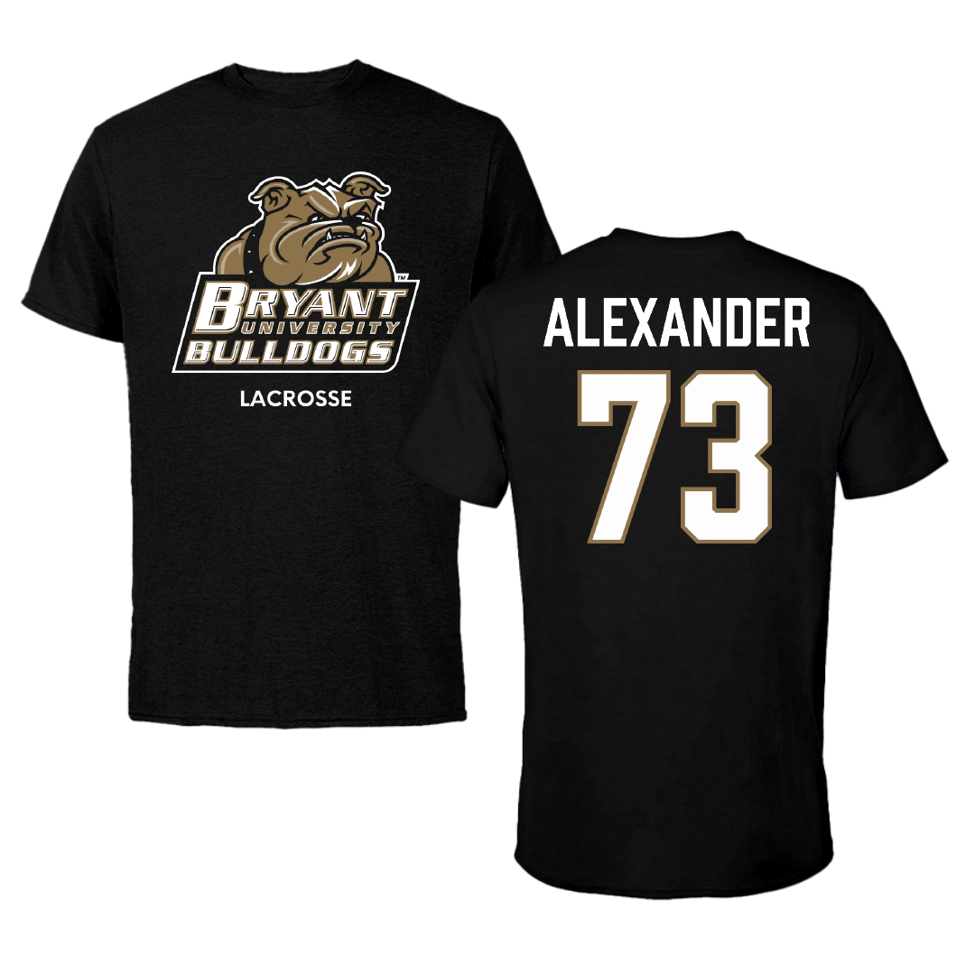 Bryant University Lacrosse (M) Black Performance Tee - #73 Teagan Alexander